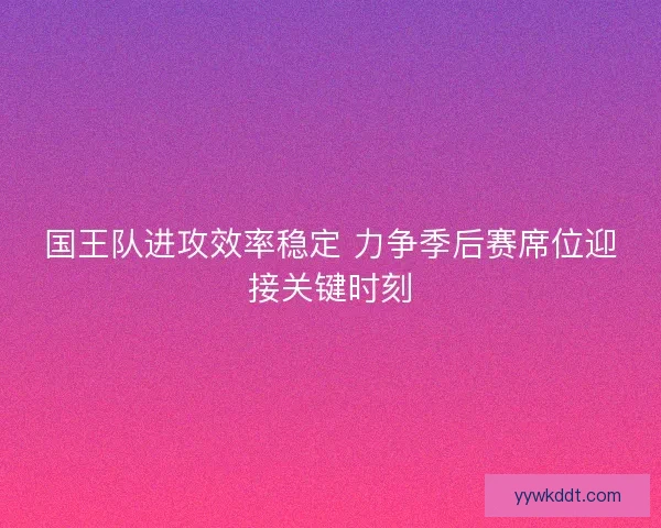 国王队进攻效率稳定 力争季后赛席位迎接关键时刻