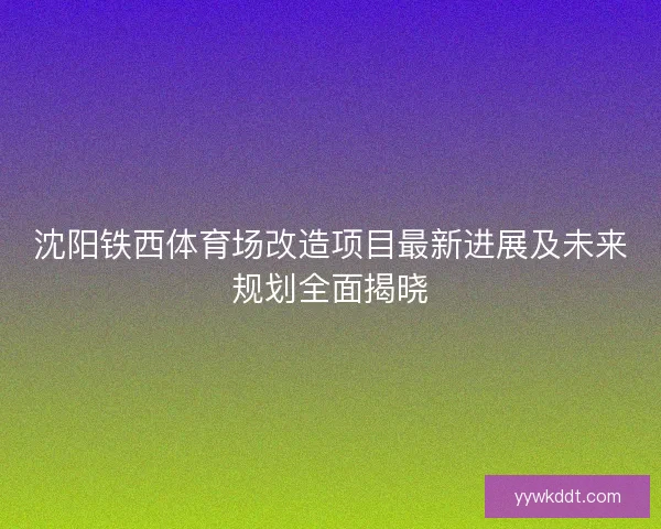 沈阳铁西体育场改造项目最新进展及未来规划全面揭晓