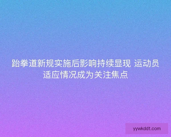 跆拳道新规实施后影响持续显现 运动员适应情况成为关注焦点